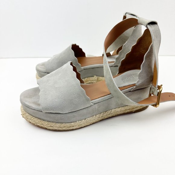 CHLOE grey lauren platform espadrille sandal - Picture 5 of 9